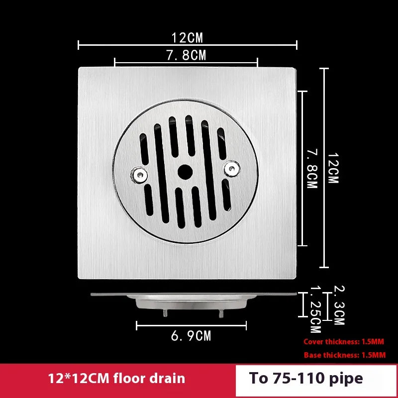 Gefängnis-Bodenablauf Edelstahl Abweisend - Ø10cm,110R