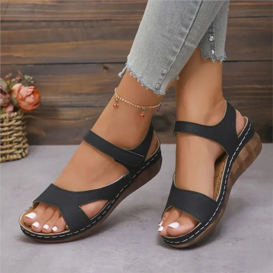 Summer Women Shoes Sandals Elegant Walking Shoes Beach Ladies Shoes Wedge Women's Sandals Non-Slip Footwear Sandal Women Female - Golden Bridge Store