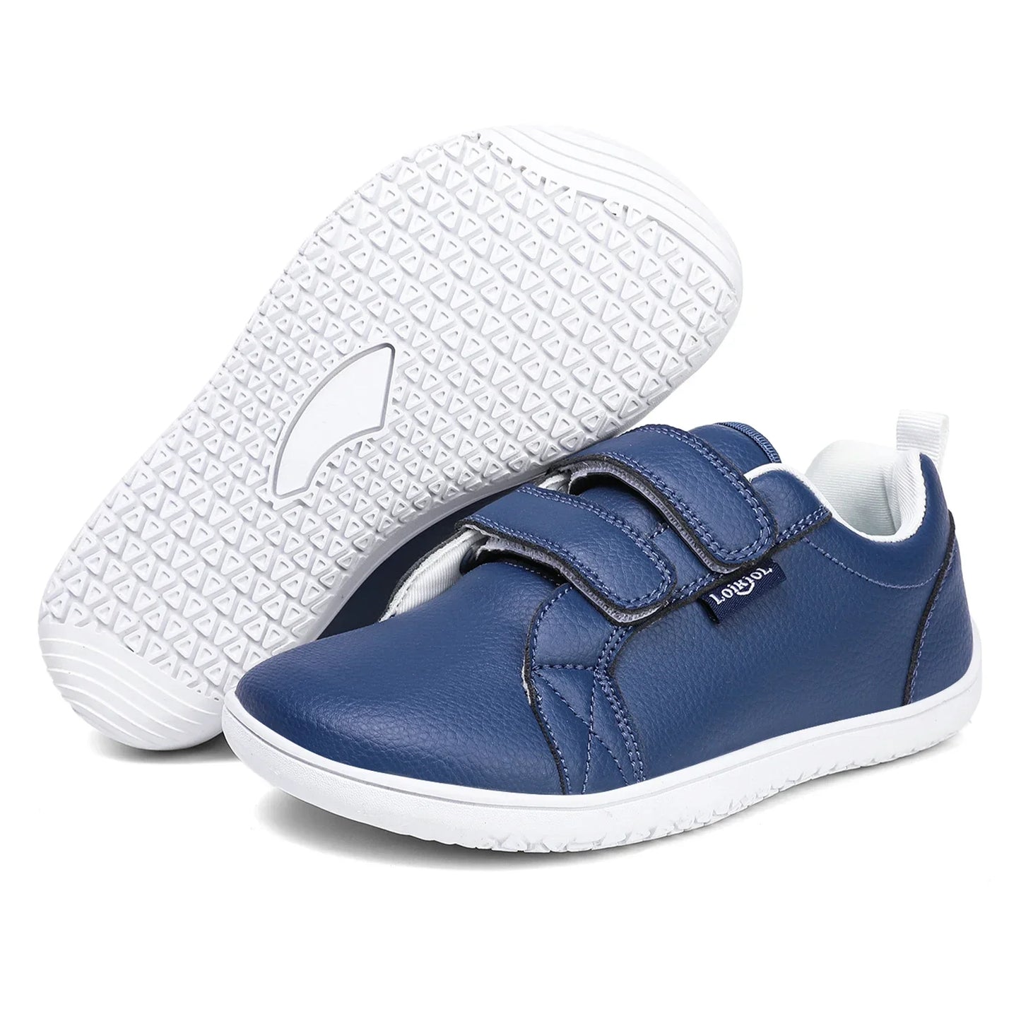 Jungen Mädchen Barfuß Schuhe - Kinder Weite Zehen Minimalistische Mode Sneaker - Leichtgewicht Klettverschluss Kunstleder Walking Flats