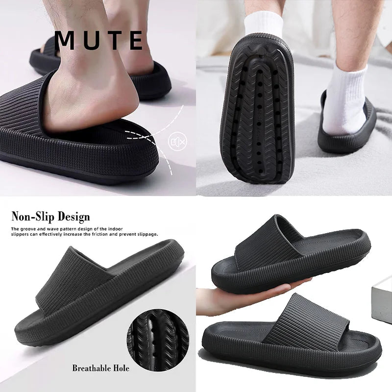 Frauen Dick Plattform Cloud Hausschuhe Sommer Strand Eva Weich Sohle Slide Sandalen Freizeit Männer Damen Innen Badezimmer Anti-Rutsch Schuhe