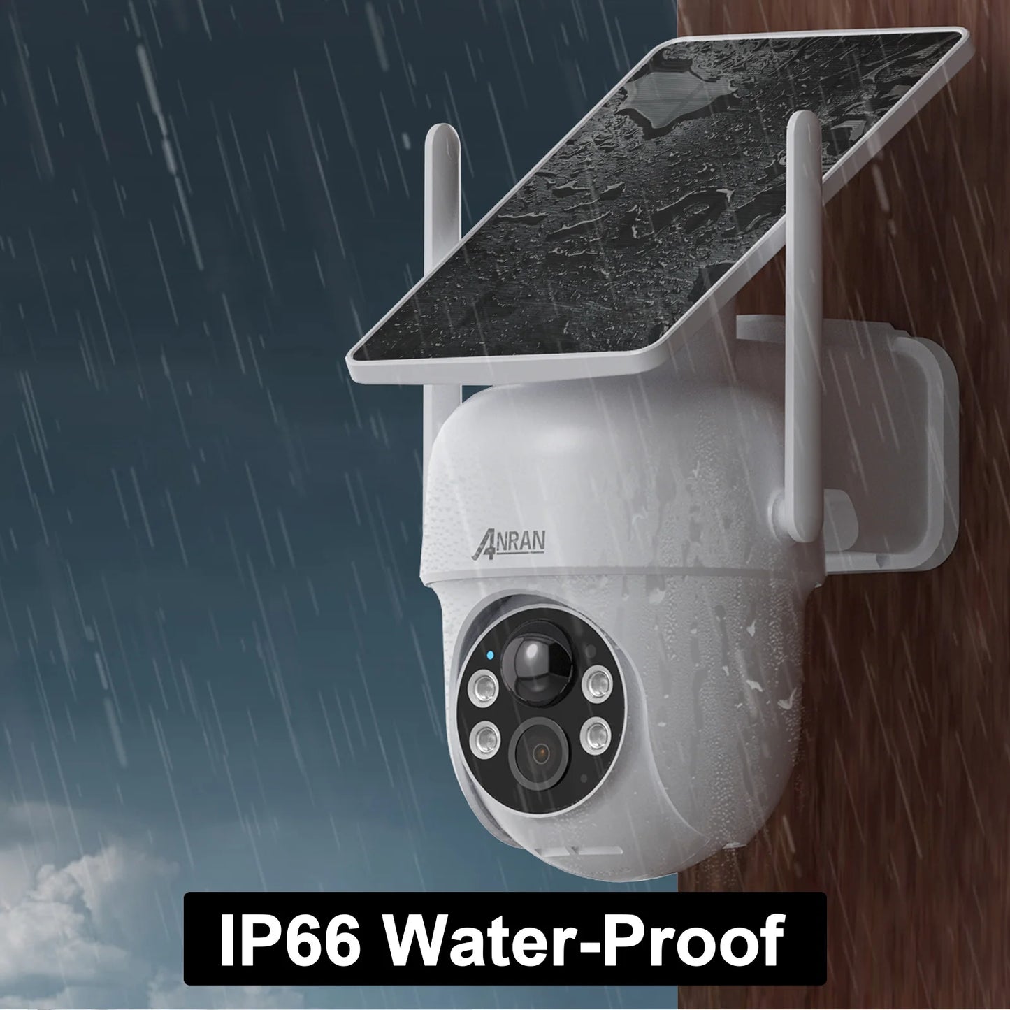 Cameră de supraveghere solară 2025 - ANRAN 5MP WiFi pentru exterior - Detector de mișcare PIR cu baterie, vedere nocturnă, control prin aplicație