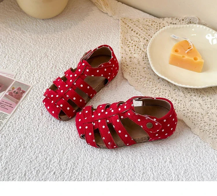 Mädchen-Sandalen 2025: Polka-Dots Princess Korean-Style - Sweet Summer Collection