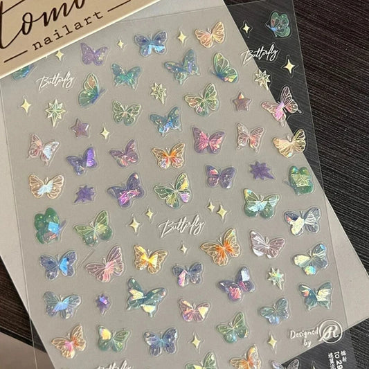 Choice Schmetterling Laser Nail Art - 20 Stück Prägemotiv