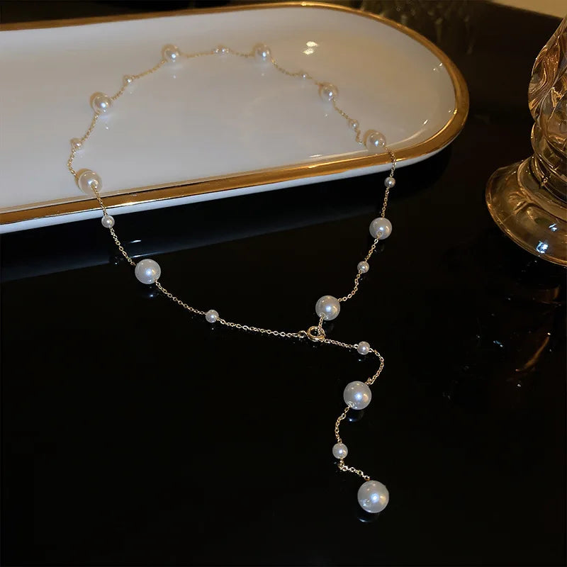 K-Pop-Perlen-Kette 2025: Gold Long-Necklace Goth - Fashion Gifts Collection
