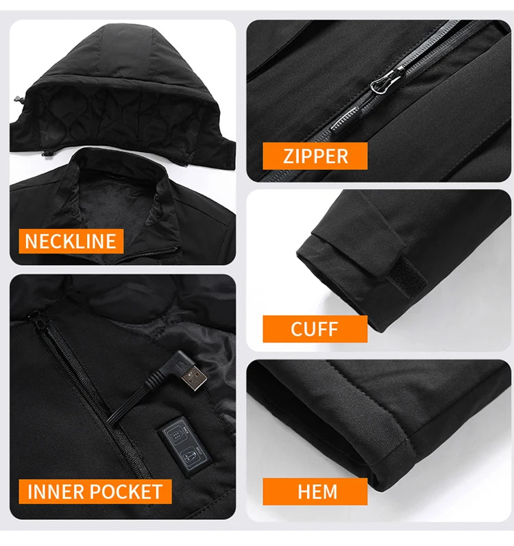 TODWARM 5588 beheizte Jacke Herren USB - 10000mAh 5V L