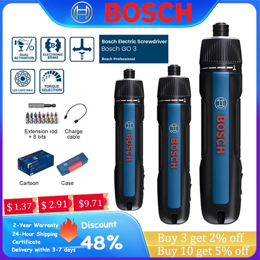 BOSCH GO 3 Electric Screwdriver 3.6V 2Ah Battery 5Nm Screw Driver Forward And Reverse Rotation Screwdriver PK GO 2