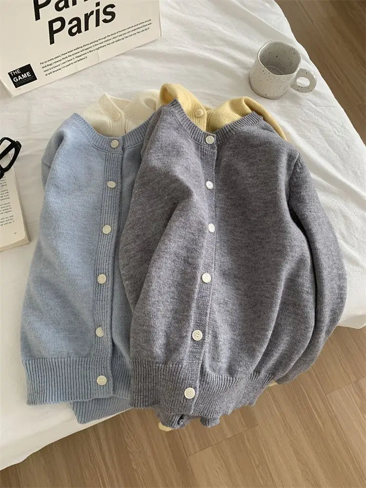 Cardigan tricotat cu glugă, stil coreean, Pateekate - Mărime M, Material poliester/vâscoză/spandex, Croială lejeră