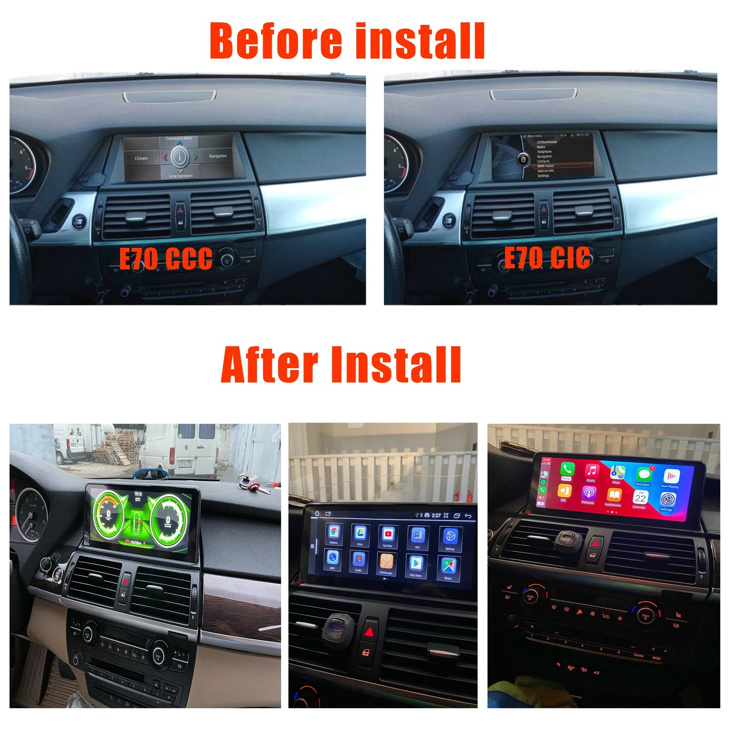 BMW CarPlay System 2025 - Wireless Android 14 Multimedia für X5 E70 X6 E71