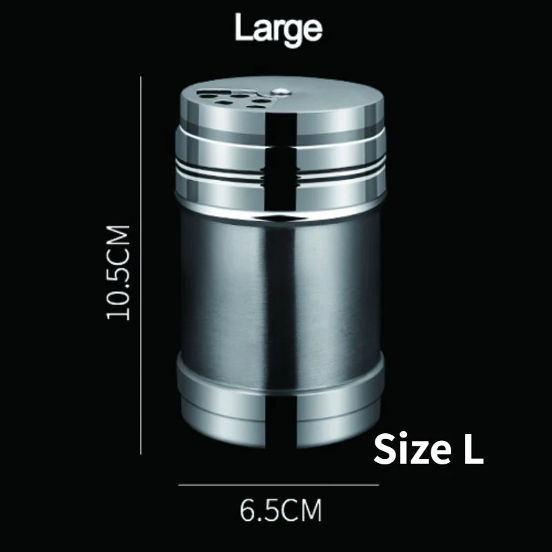 JJYY Salt Sugar Bottle Rotating Cover Multi-purpose Stainless Steel Kitchen Gadgets Spice Pepper Shaker Spice Jar Seasoning Can