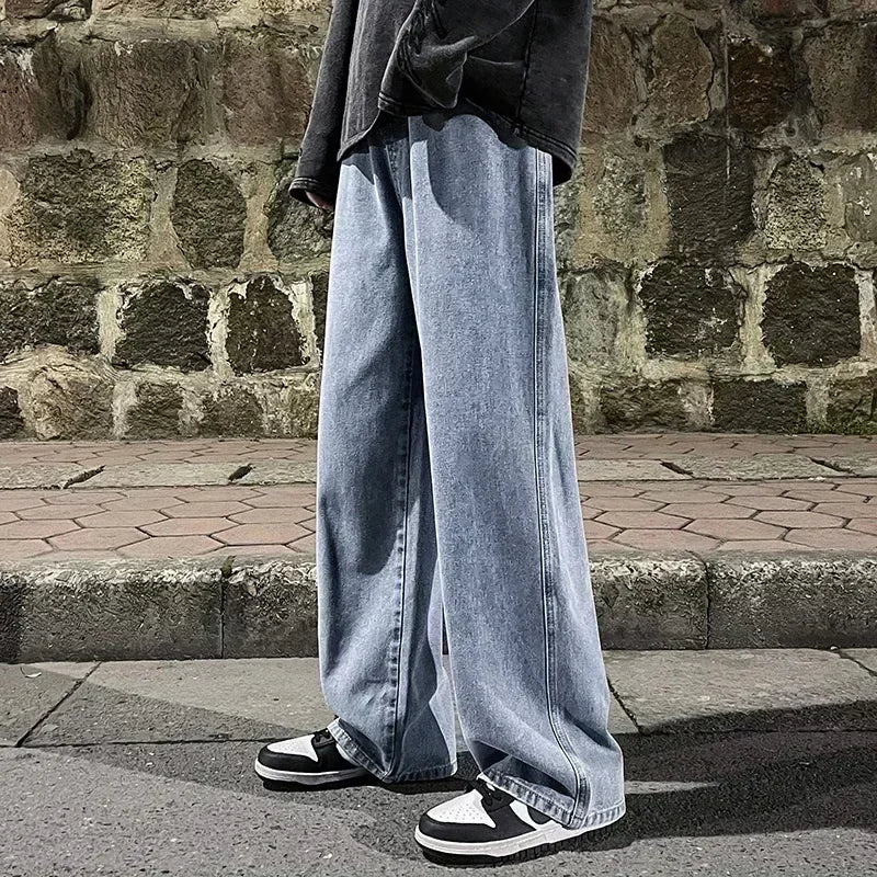 SHAN BAOC Loose Jeans Weit - Elastischer Bund Denims