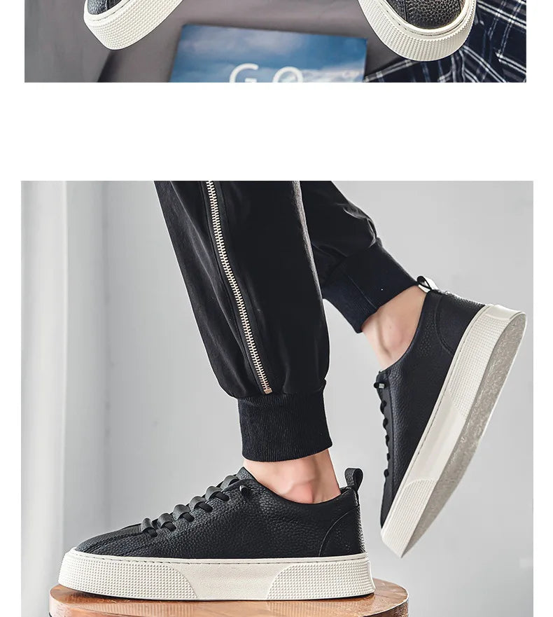 White Sneakers for Men 2024 Spring Fashion Casual Lace Up Round Toe Flat mens Running Sport Shoes Zapatillas Deportivas Hombre