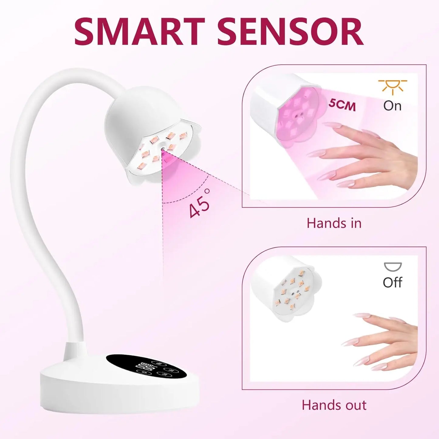 Makartt UV LED Nail Lamp Rechargeable Mini UV Light for Gel Nails Polish Fast Curing Goosenecks UV Lamp 10W Equitment Manicure