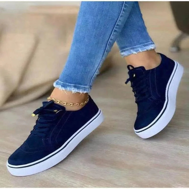 Fashion-Sneaker 2025: Chamlifove Sneakers Women Fashion Spring Autumn - Chain Leather Comfortable Round Toe Platform Lace Up Walking Women's Shoes 35-43 Collection
