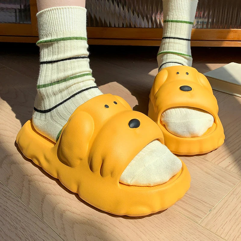 New Cartoon Summer Beach Slippers for Women Thick Sole Anti Slip Bathroom Home Slippers Woman Lightweight Soft EVA Flip Flops