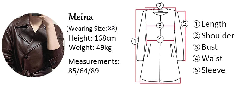 Lautaro Trench Weinrot Fauxleder Lang - Größe XXL