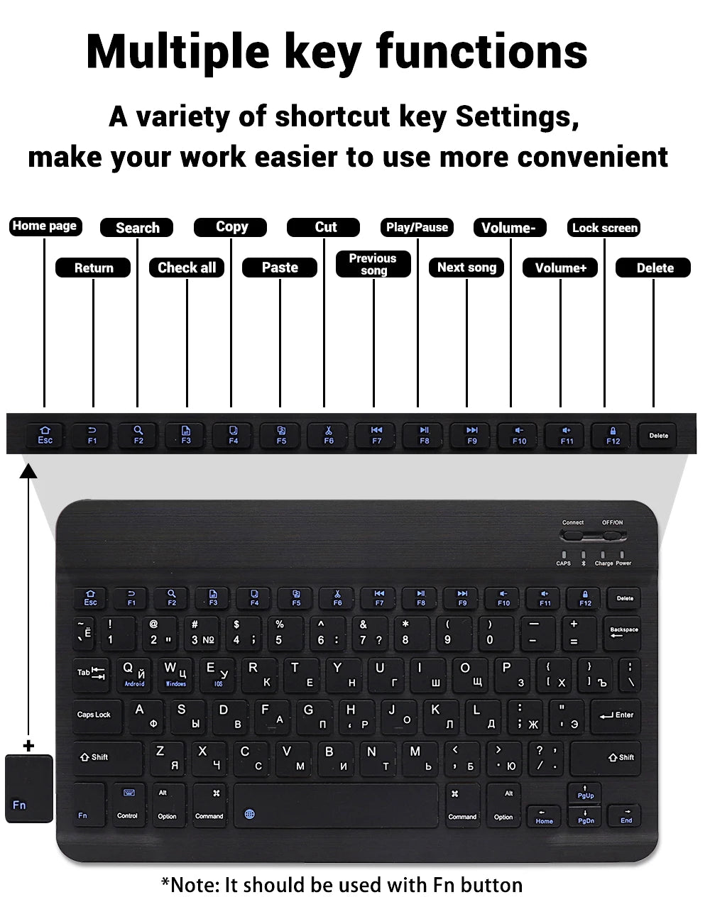 Bluetooth Wireless Tastatur und Maus für iOS Android Windows Tablet - Deutsche Version