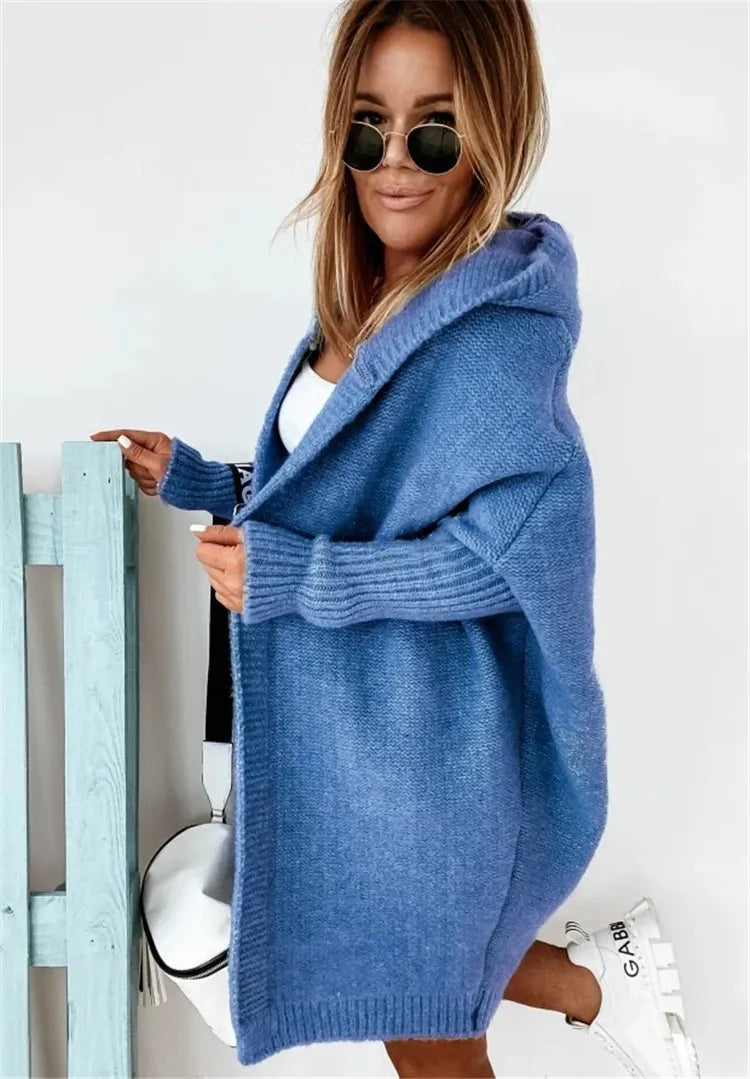 KapuzenPullover Fledermaus-Form - OneSize, 3/4-Ärmel, Stretch