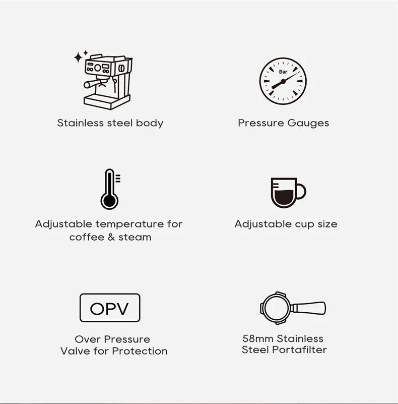 Espresso-Maschine 2025: HiBREW 20Bar Semi-Automatic H10A Temperatur-Einstellbar 58mm Portafilter Professional Barista Collection