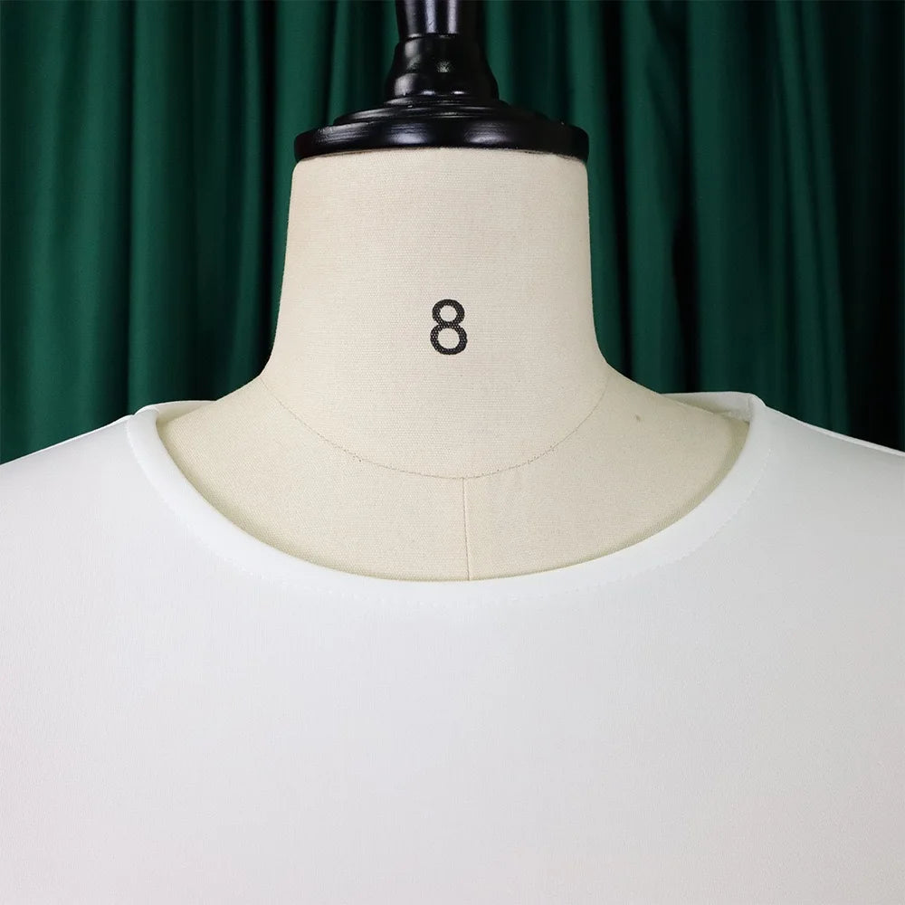 Elegante Kleider Für Frauen 2024 O-Ausschnitt Kurze Ärmel Hohe Taille Plissiert Midi Luxus Weiblich Geburtstag Party Dinner Vestidos