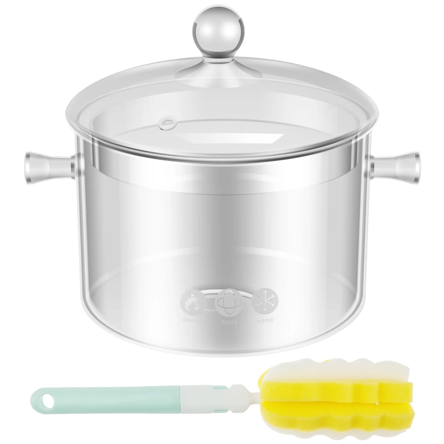 Willstar 1,5L Glastopf Hitzeresistent - Dualgriffe Deckel