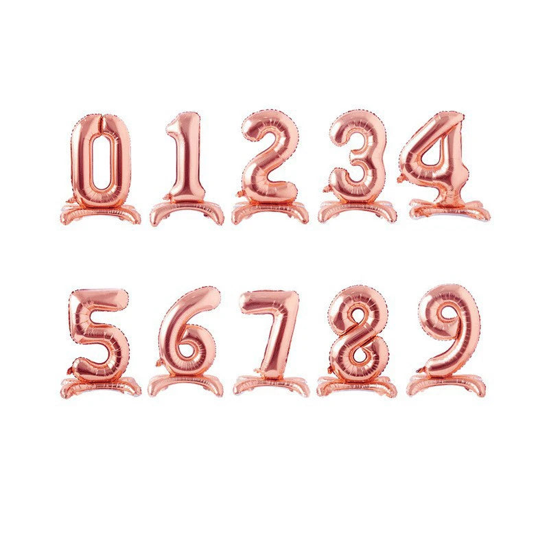 LuxParty 32 Zoll Zahlenballon Folie - Rosegold Silber