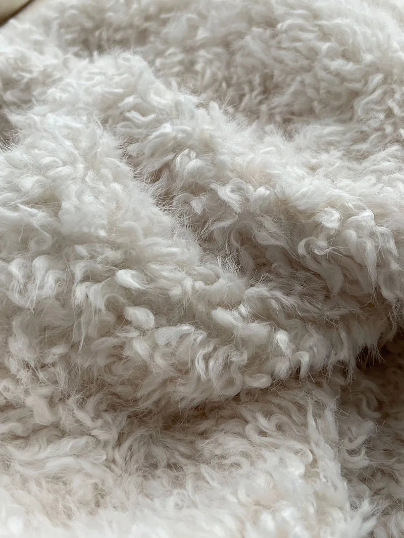 Harajuku Lammwolle Mantel Warm - Dicke, Taschen, L/XL