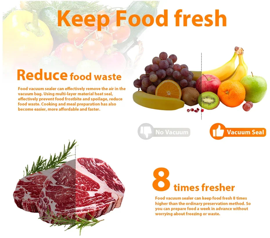 Vacuum Sealer Packaging Machine Food Vacuum Sealer With Free 10pcs Vacuum bags Household Vacuum Food Sealing