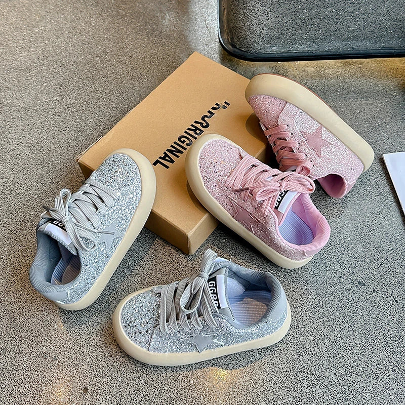 Mädchen Schuhe 2025 Frühling Neu Casual Vielseitig Kleine Mädchen Stern Sneakers Frühling Und Herbst Kinder Sport Schuhe