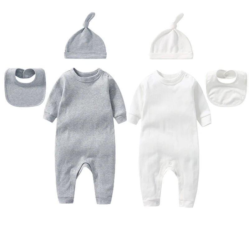 ROMPERBOC Babyset Unisex Baumwolle - 0-3M 3-Teilig Langarm