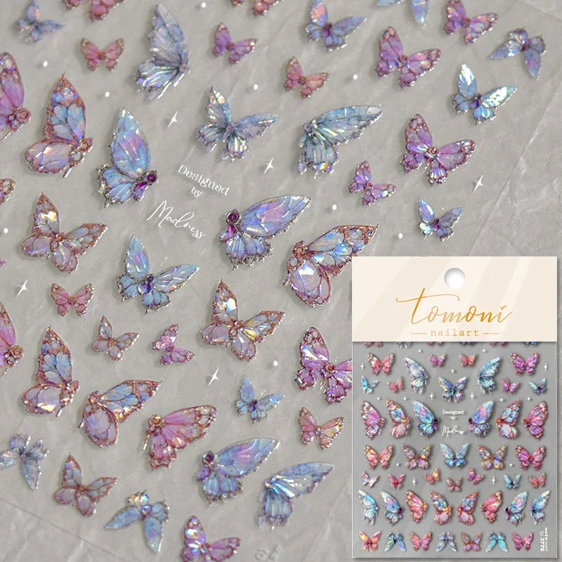 1 buc/set fluture lumina unghii autocolante design de înaltă calitate autocolante adezive Nail Art decorare unghii consumabile decals manichiură instrument