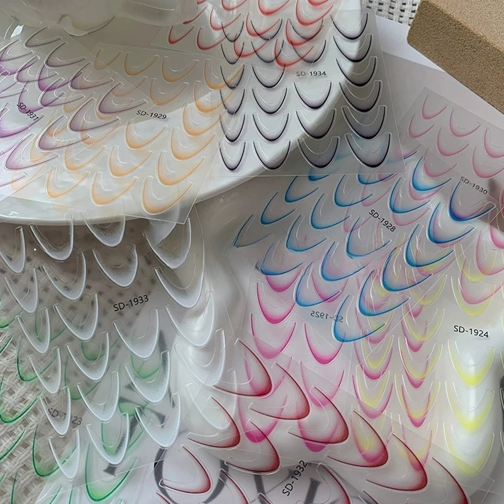 MAFANAILS French Gradient Sticker Set - 14 Stück 5D