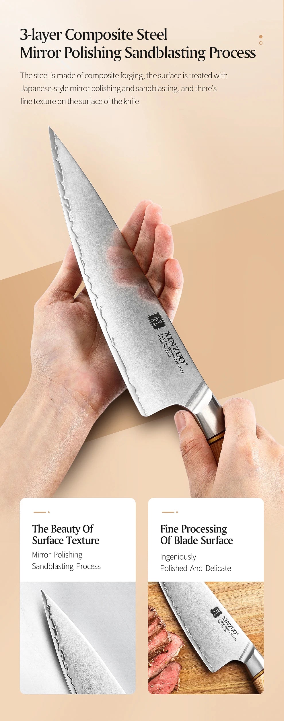 XINZUO 1-6PCS Pro Kitchen Knife Set – 10Cr15CoMoV Steel Core Blades & Japanese Pakkawood Handle for Ultimate Precision