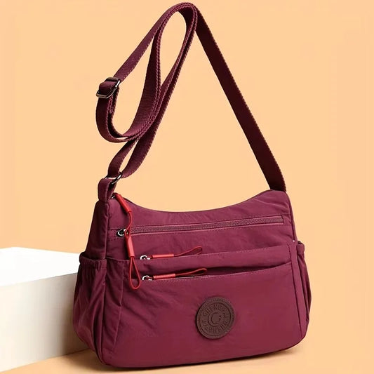 Geantă crossbody casual cu mai multe straturi pentru femei, culoare solidă cu mai multe buzunare, versatilă pentru naveta, călătorii, cumpărături, cadou pentru mamă