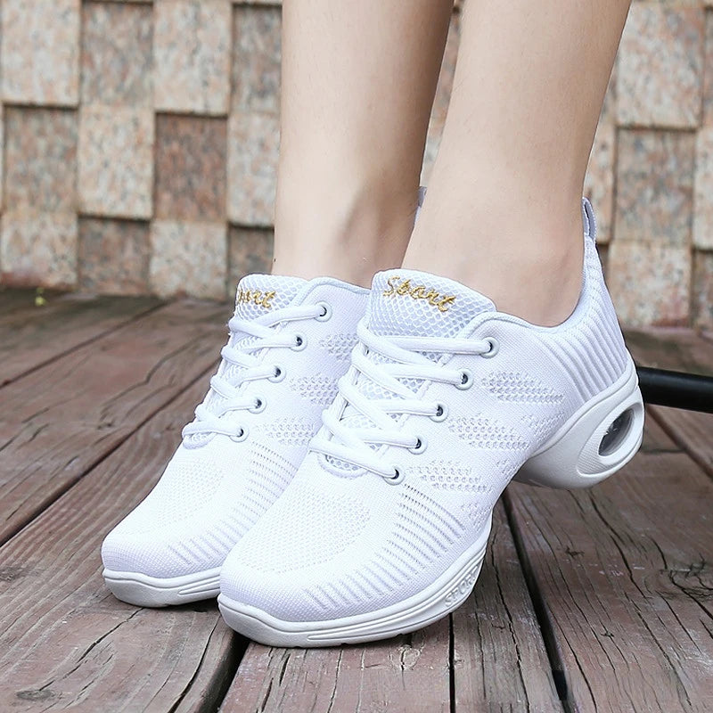 Women's Dance Shoes Woman Jazz Dancing High-quality Weaving Mesh Sneakers Lady Modern Female Sports