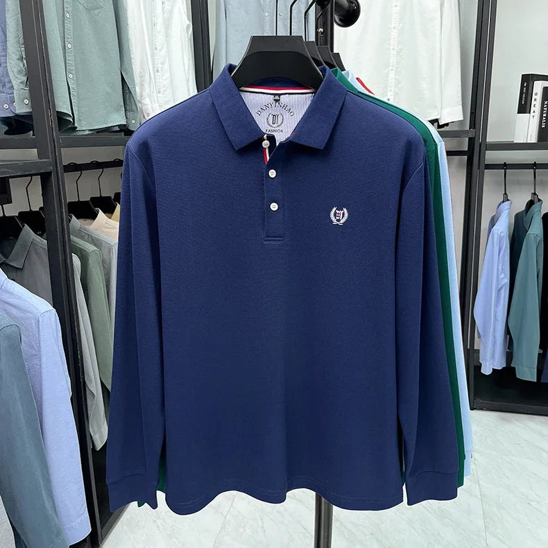 Tricou cu mânecă lungă și brodat Eleganza Polo - Mărimea M, amestec de bumbac