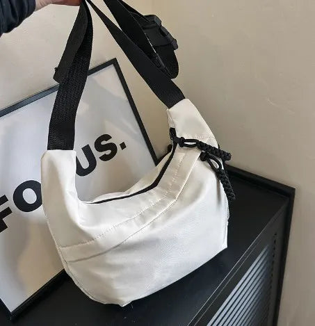 Casual Canvas Crossbody Bag for Women Designer Black/White/Red Shoulder Bags Large Capacity Tote Men Travel Shopping Bag 2025