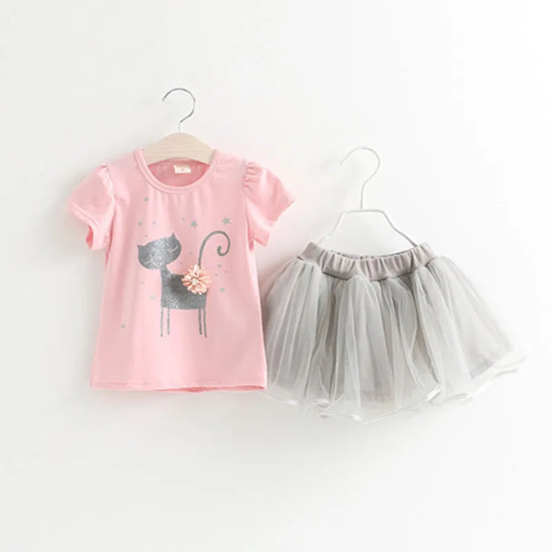 SH Baby Dress Mädchen Tutu Set - Baumwolle Kurzarm 1-5J