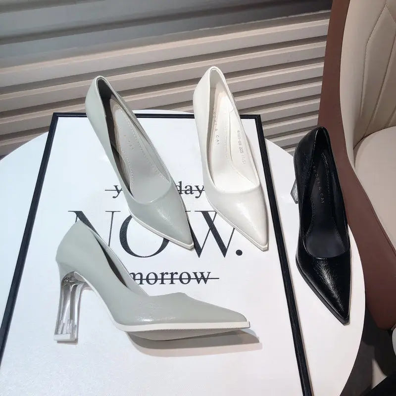Comemore 2022 New Trend Women Summer Shoes Elegant elegant High Heels French Pointed Stiletto Office Girls' Shoes Zapatos De Mujer