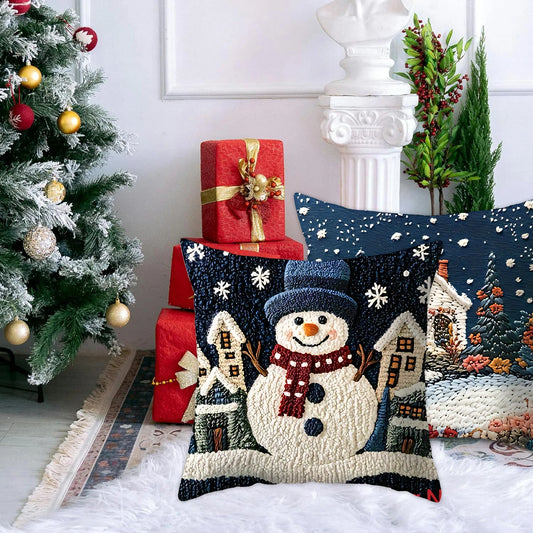 1pcs 2D Christmas Pillow Covers Xmas Party Decor Imitation embroidery Xmas Holiday snow scenery Pillow Cover New Year Gift 2026