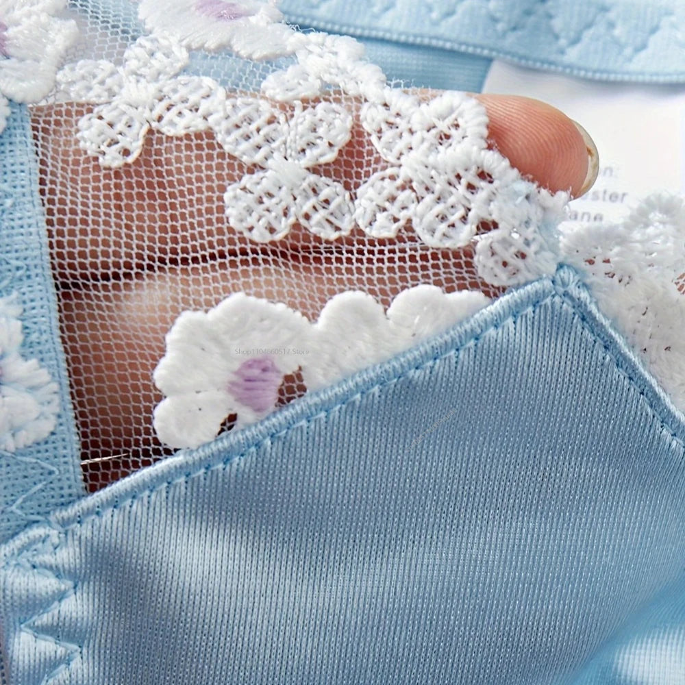 Fairy Lingerie Seamless Slip Underwear Silk Exotic Sets Lace Embroidery Matching Outfits Fancy Onlyfans Bra Sets 섹시