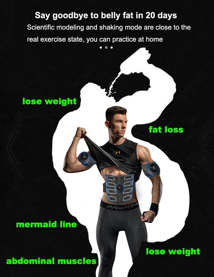 USB Aufladbar Bauchmuskel Trainer 2025 - Tragbar Bauchmuskel Massagegerät - Elektronisch Training Gürtel Übung Fitness Ausrüstung