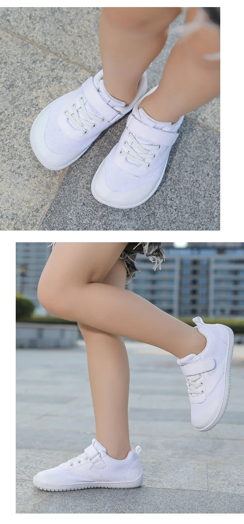 Kinder Weite Barfuß Schuhe - Minimalistische Jungen Mädchen Sneaker - Leichtgewicht Rutschfest Kinder Walking Schuhe Casual Skate Flats