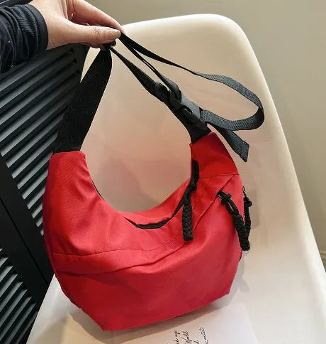 Casual Canvas Crossbody Bag for Women Designer Black/White/Red Shoulder Bags Large Capacity Tote Men Travel Shopping Bag 2025