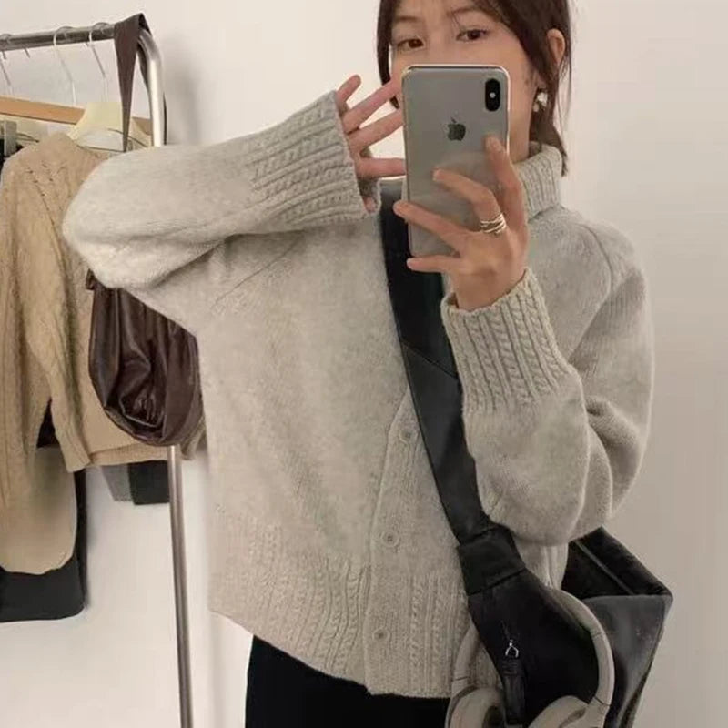 Cardigan coreean Luna - Bumbac, Mărimi S-XL, Lung