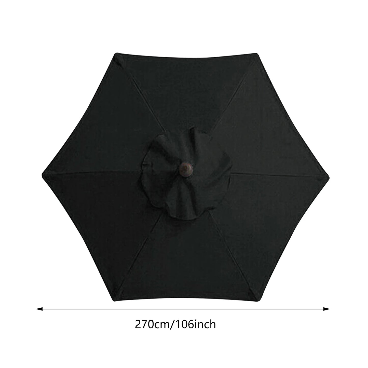 Waterproof Sun Shade Canopy Cover for 6 or 8 Bones Parasol Replacement Fabric Garden Shelter