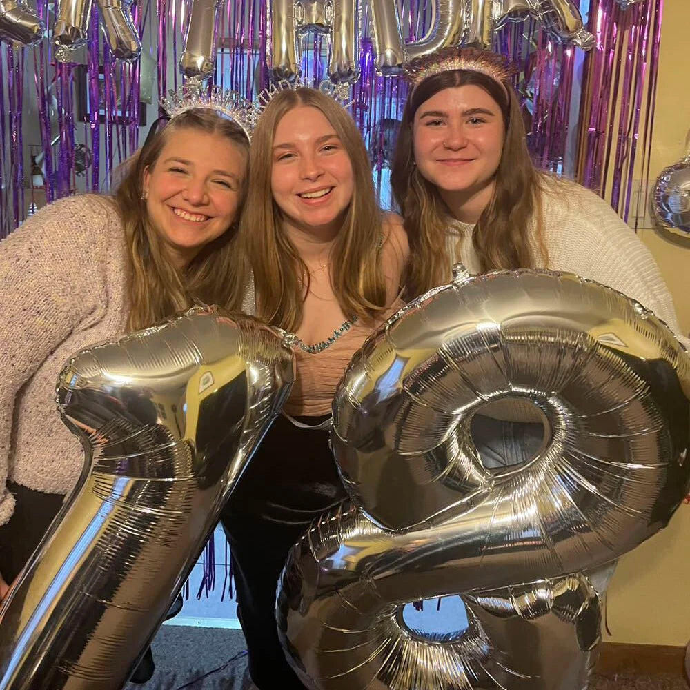 Silber-Zahlen-Ballon 2025: 40" Aluminium-Foil Digital - Birthday Photo Props Collection