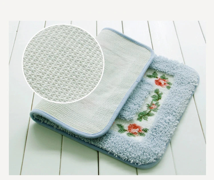 Pastoral Style Bedroom Carpet Bedside Mat Rectangle Floor Mat Water Absorbent Bathroom Mat Non Slip Doormat Kitchen Rug