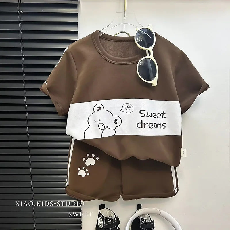Sonkpuel Baby Set Gestreift Kurzarm - Baumwolle 1-3J 2Tlg