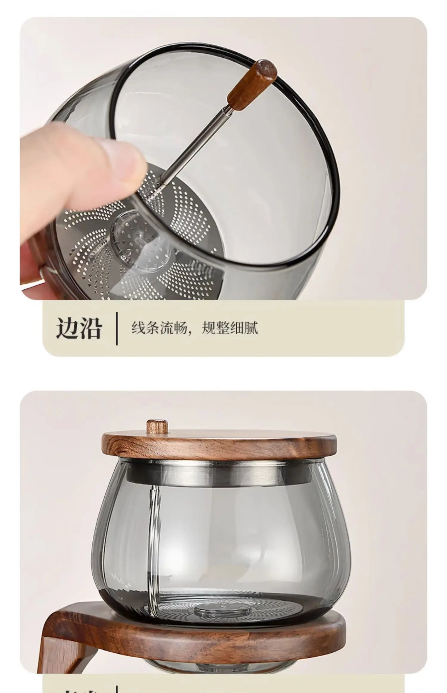 Chinese style tea making artifact, high-end glass teapot for household use, automatic tea set for lazy people separation