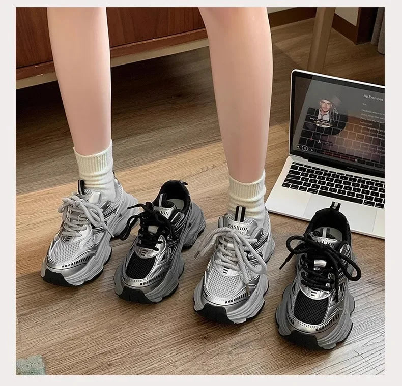Fashion Platform Sneakers for Women Casual Non Slip Thick Sole Sports Shoes Woman Comfortable Casual Sports Shoes Zapatos Mujer
